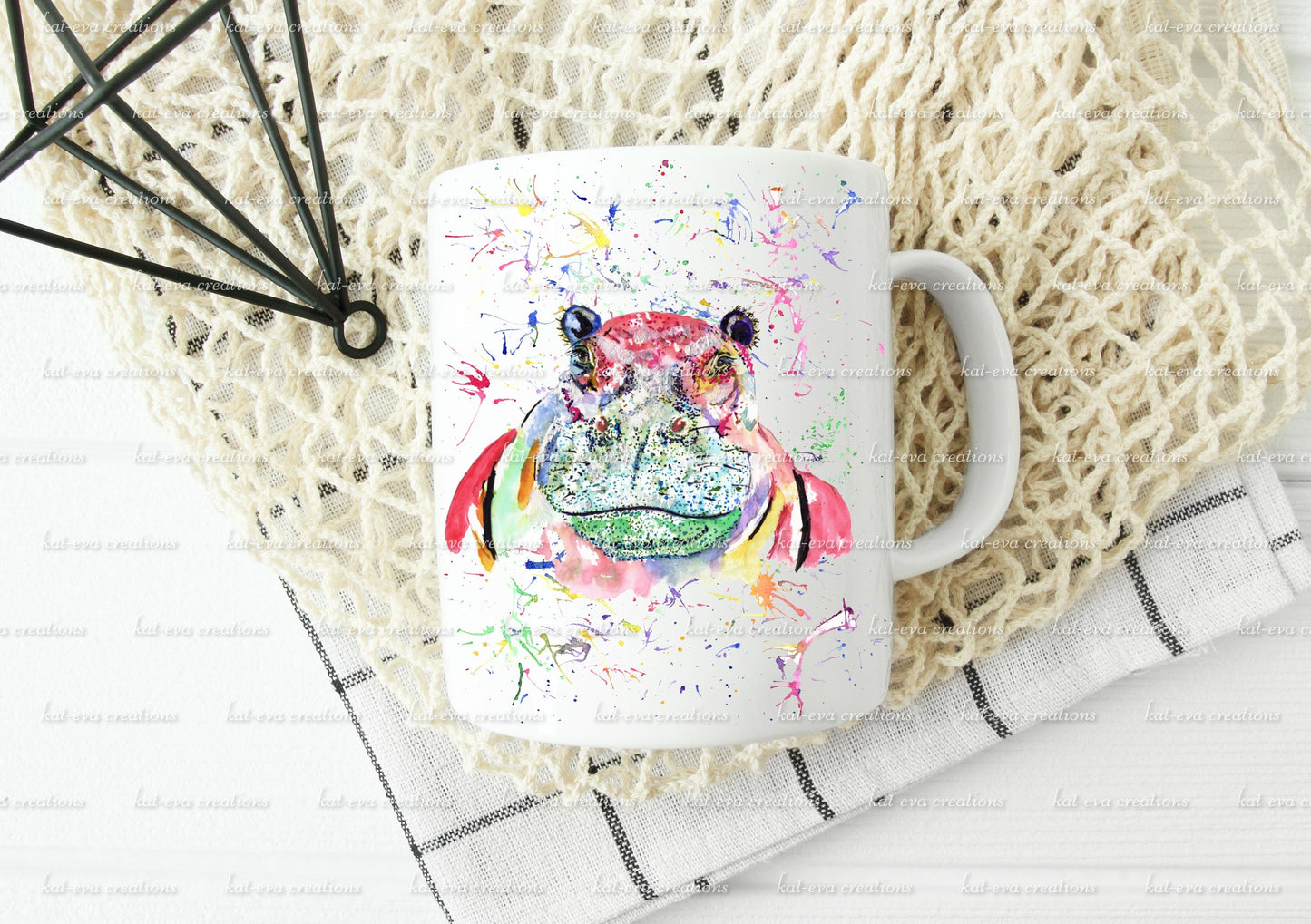 hippo / hippopotamus mug. can be personalised