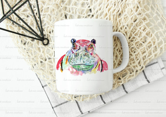 hippo / hippopotamus mug. can be personalised