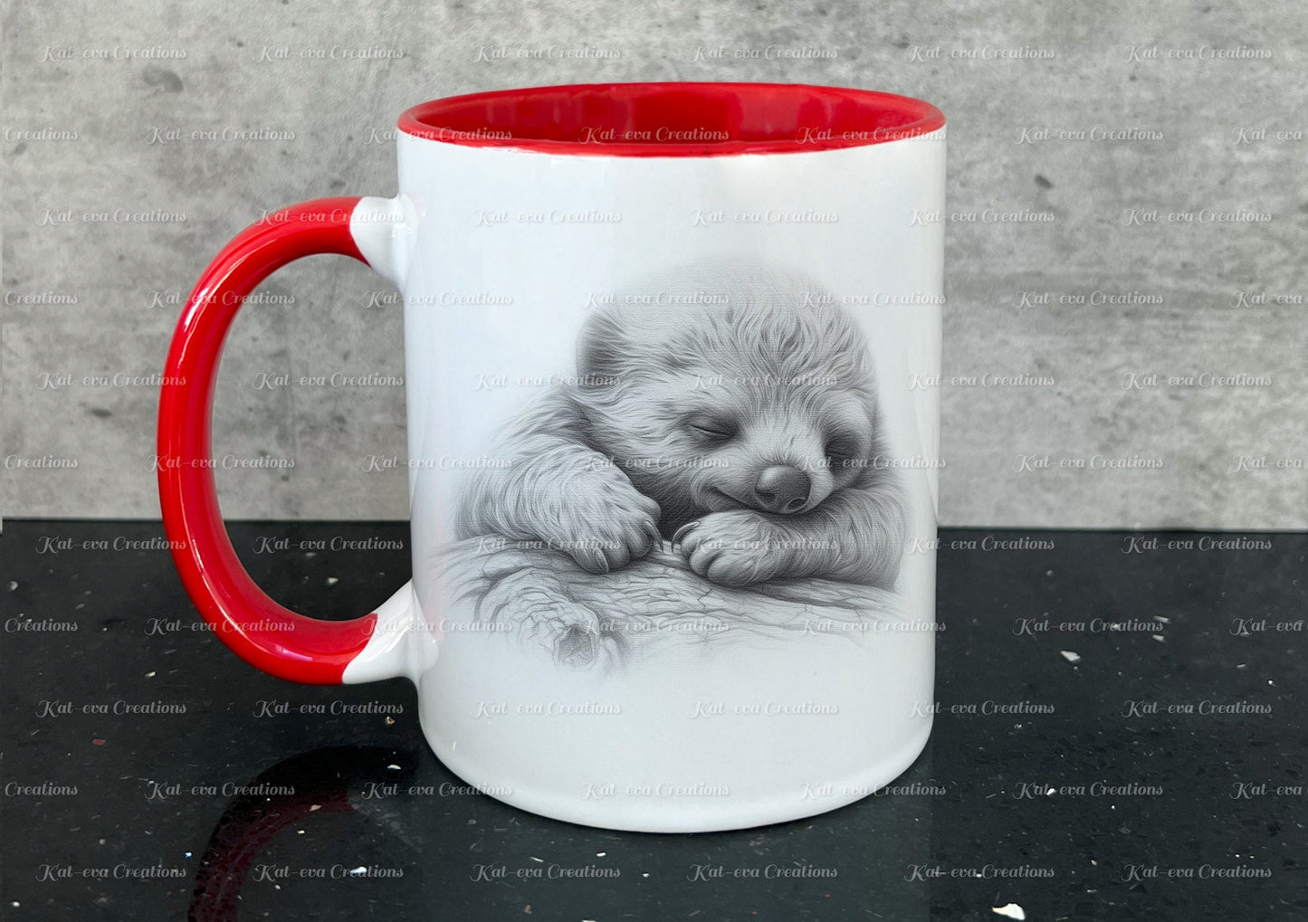 sleeping sloth mug. Personalised baby sloth cup. Ideal gift for Christmas. Birthday, secret santa or stocking filler