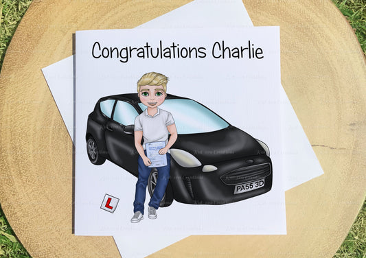 Driving test card. personalised congratulations on passing you driving test card. You have passed.