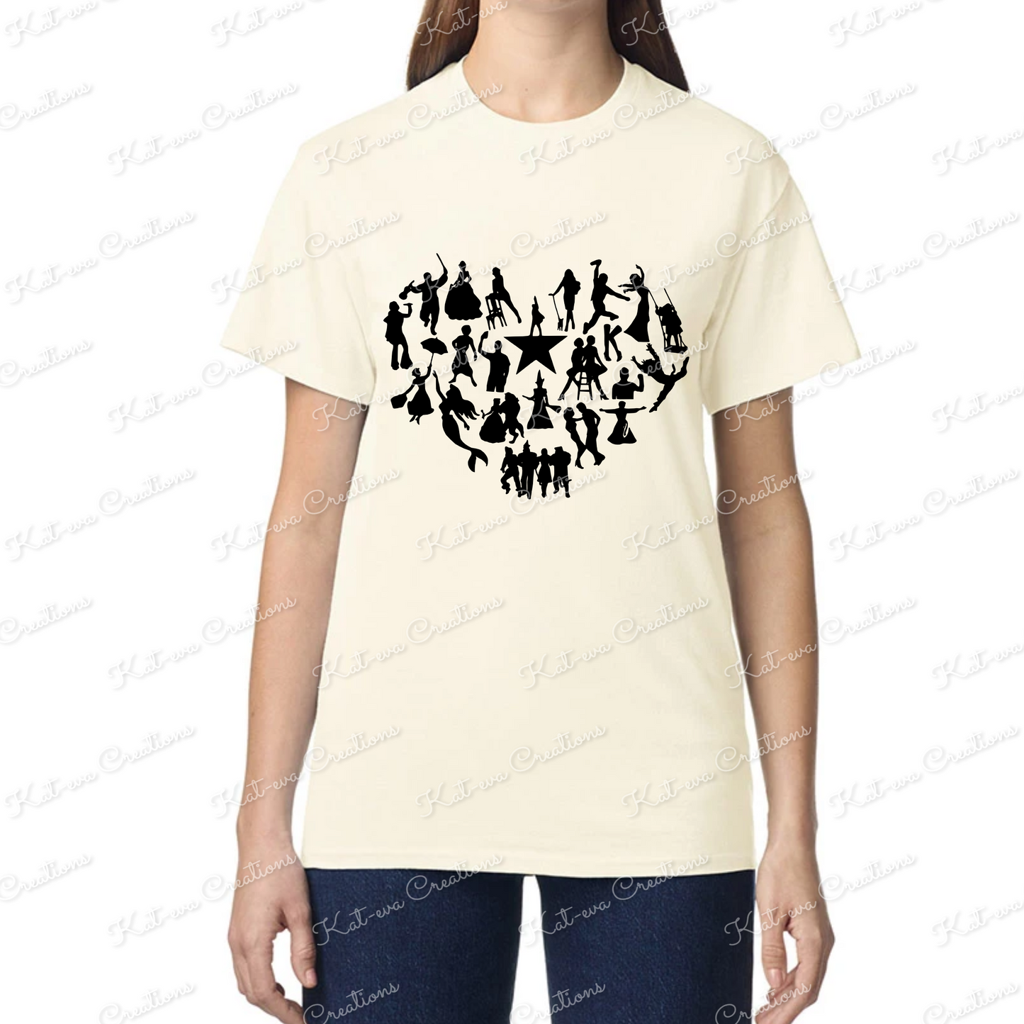 musical tshirt heart