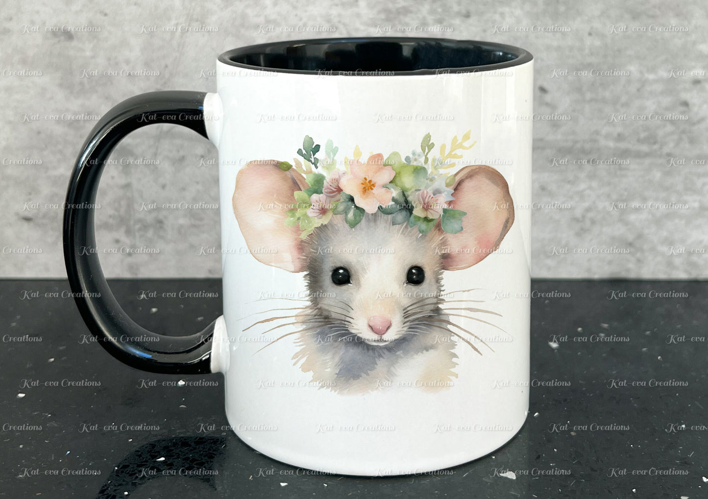 personalised mouse mug. Gorgeous Floral mouse Cup. Ideal for birthday, secret santa, stocking filler or Christmas present
