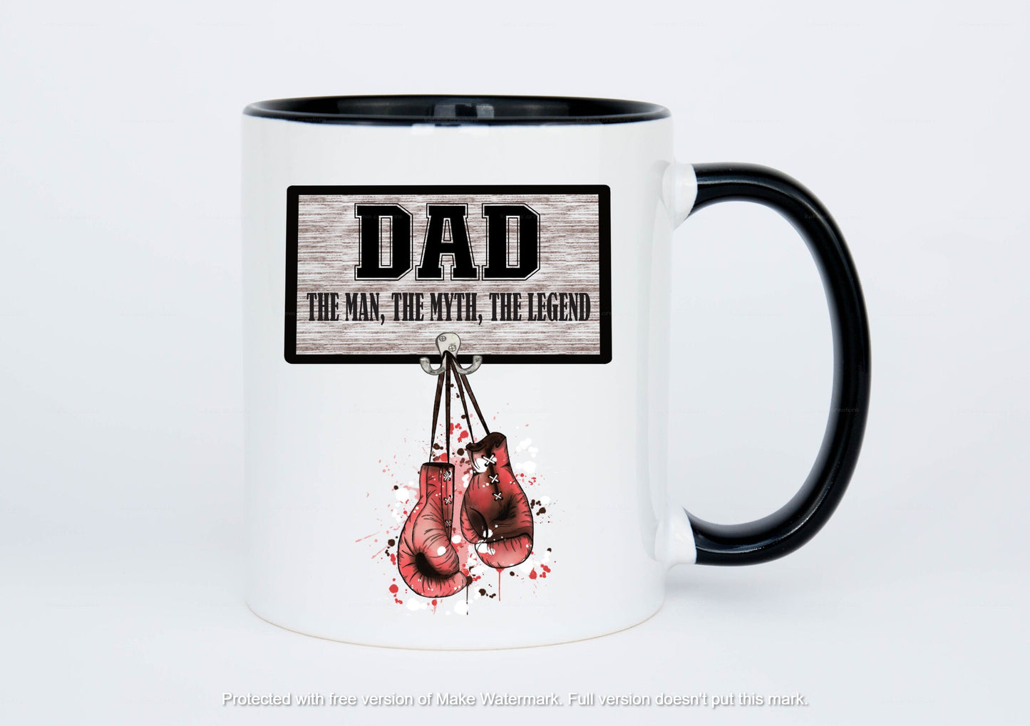 Dad / grandad the man, the myth the legend boxing glove 11oz mug can be personalised