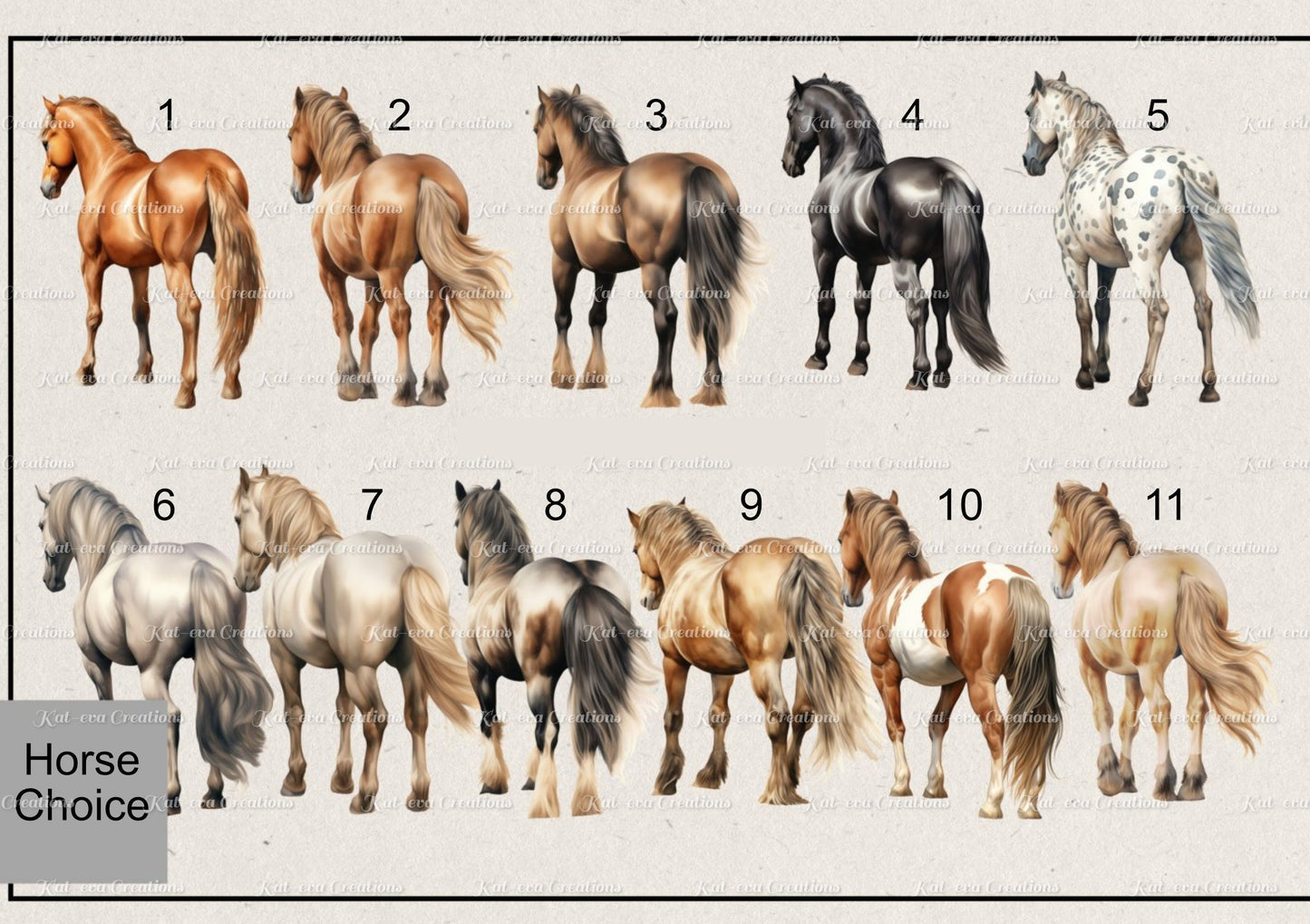 Horse card.  personalised horse card. Lots of different girls and horses available