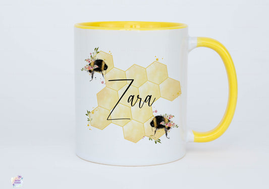 Stunning personalised bee mug or mug and coaster set Ideal christmas, birthday or mothers day gift