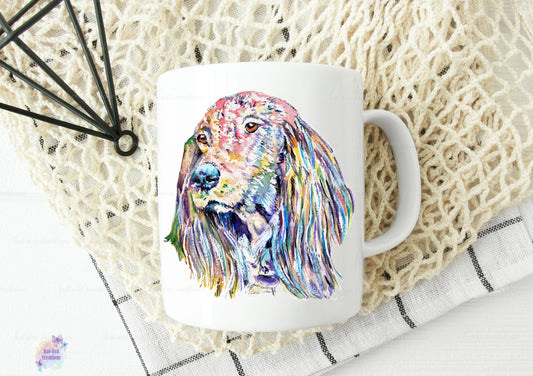 watercolour spaniel mug. can be personalised. Cocker, springer, sprocker spaniel
