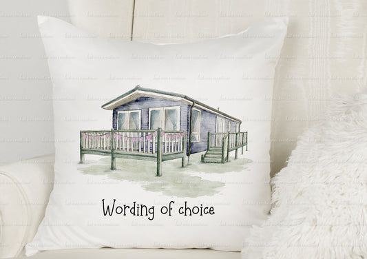 Static caravan cushion. personalised caravan pillow