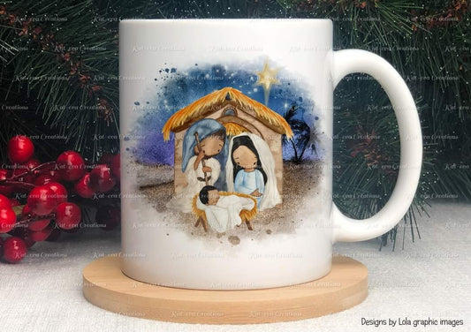 Nativity mug, personalised Christmas Nativity cup. Ideal Christmas, Secret Santa or stocking filler gift