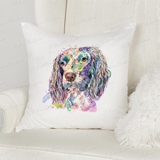 Spaniel cushion. Personalised Springer spaniel pillow. Ideal Christmas present or birthday gift for Sprocker lover.