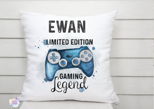 personalised gaming, Gamer cushion. Choice of controller colour. ideal Christmas, birthday or secret santa gift