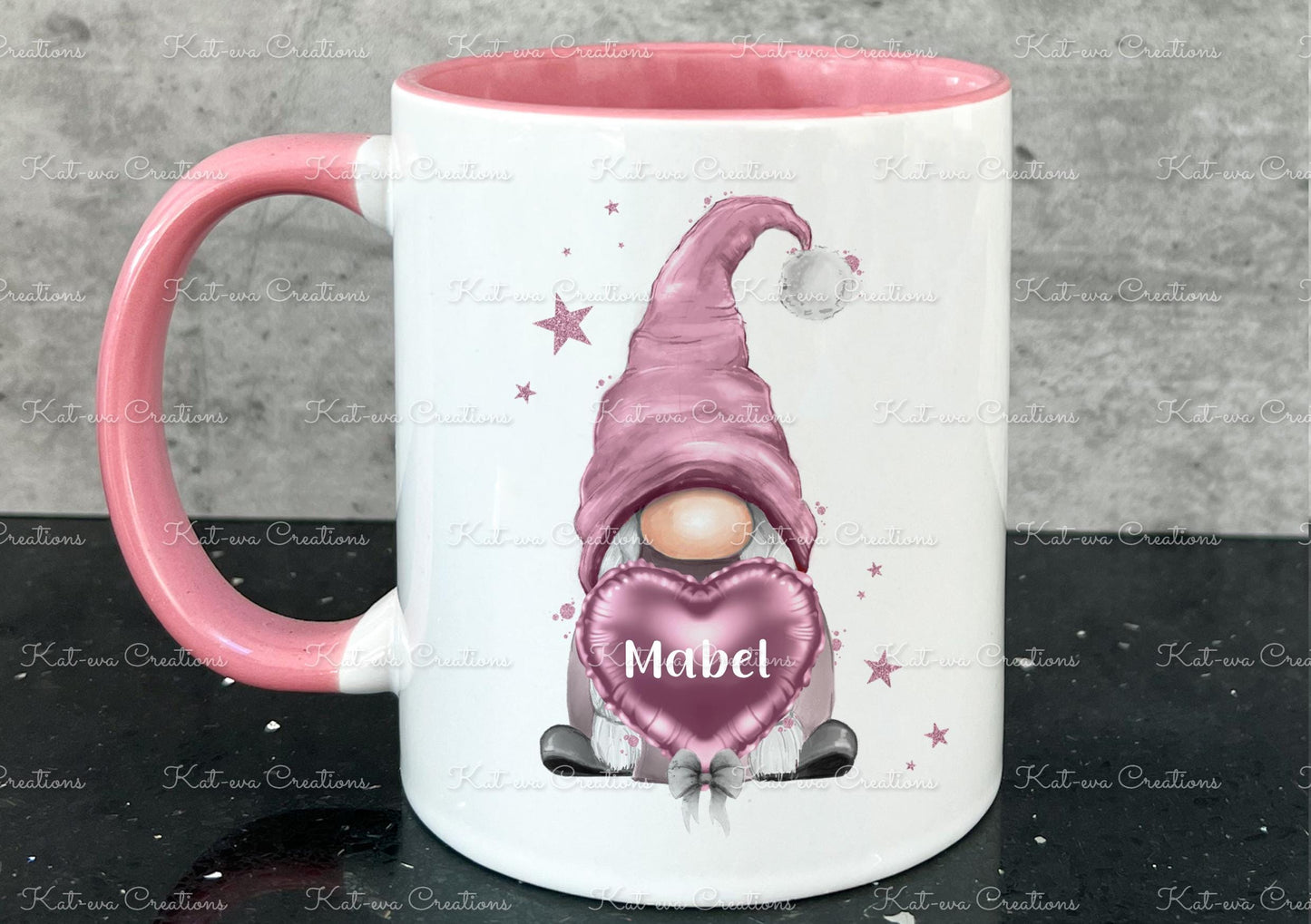 personalised gnome mug. personalised gonk mug. Choice of colour. Ideal christmas gift, secret santa present, birthday, wedding or engagement