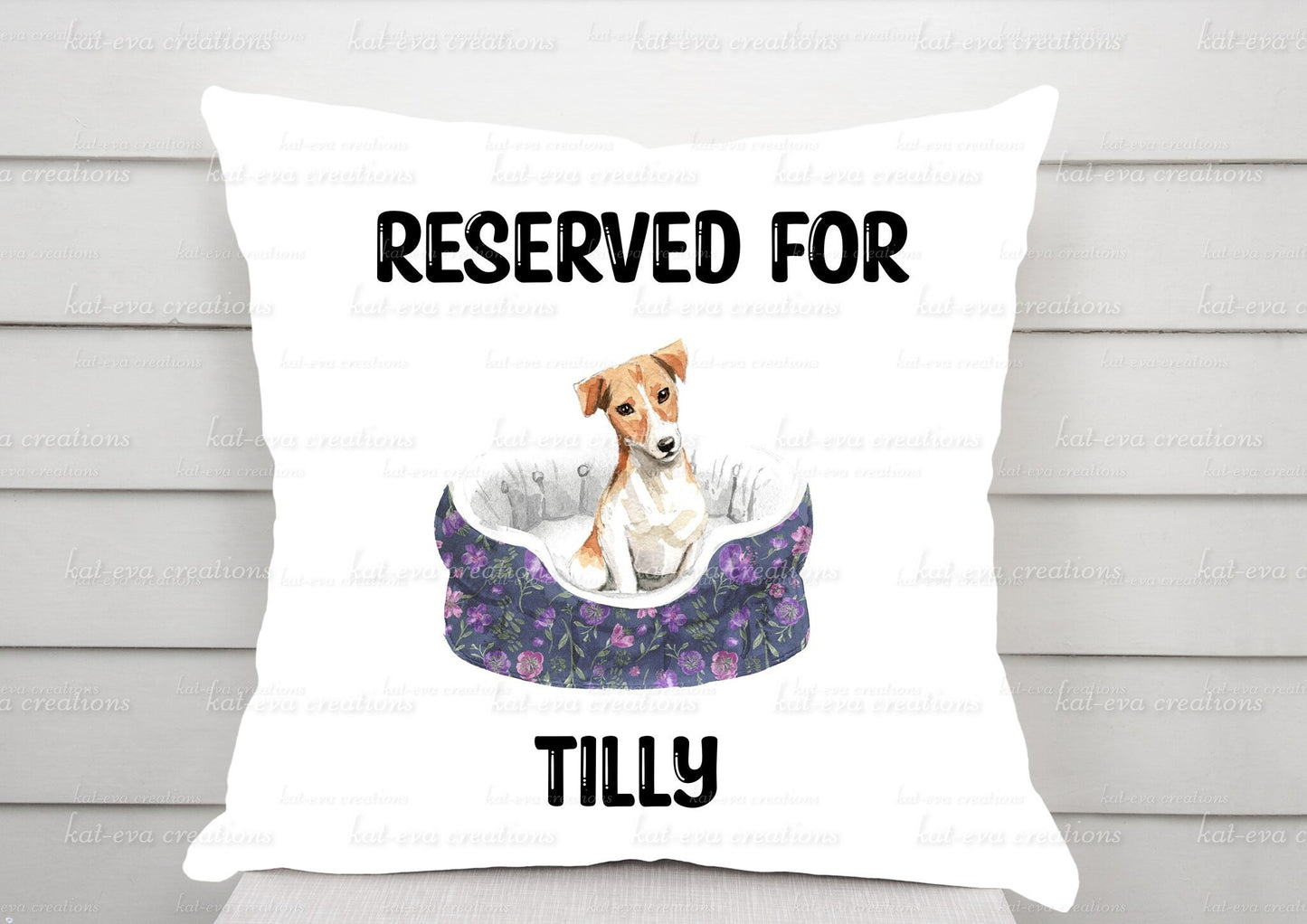 Personalised dog cushion. Lots of breeds available. spaniel, poodle, bulldog, and more