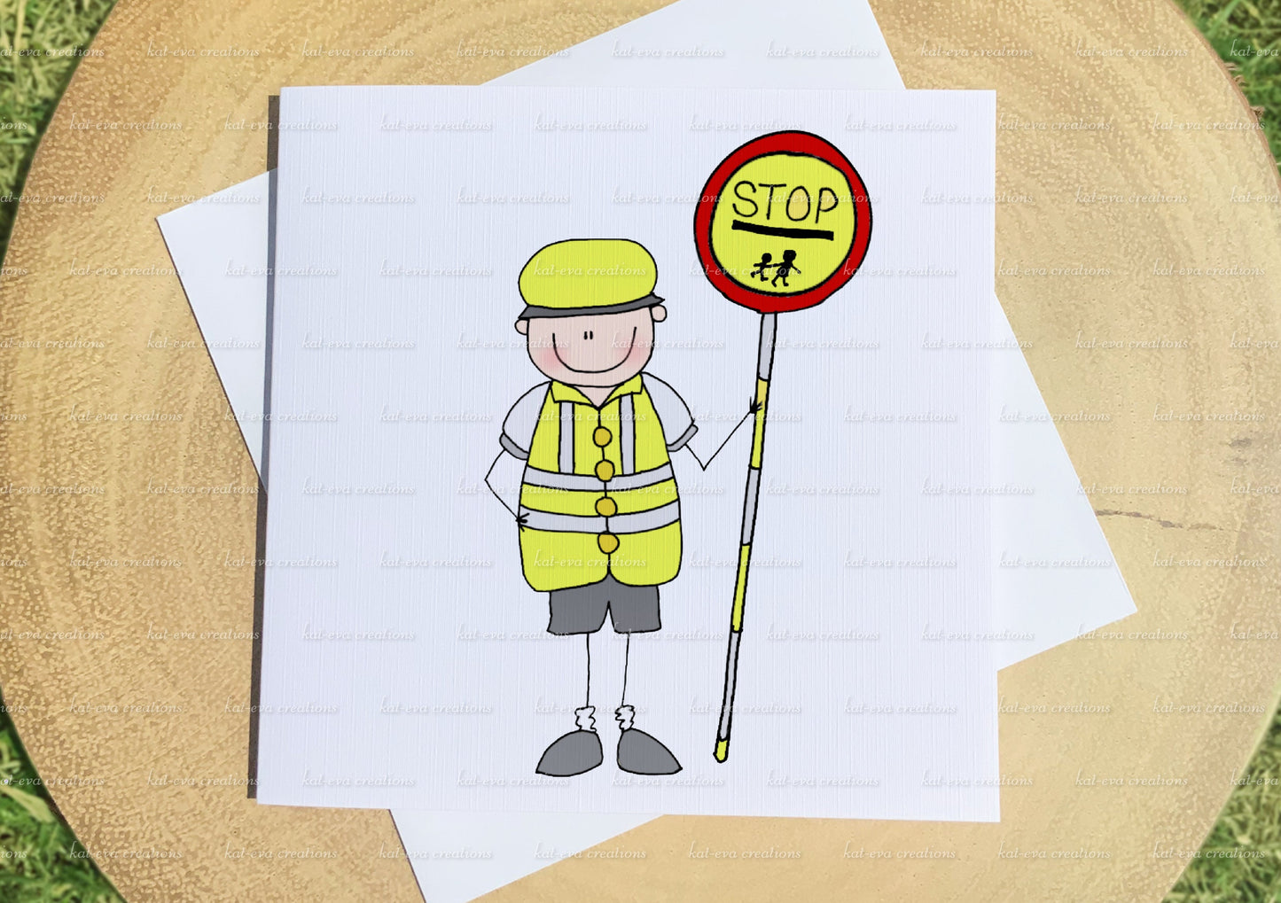 lollipop lady / lollipop man crossing patrol card.  can be personalised. thank you card