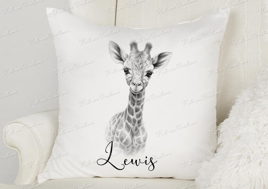 giraffe cushion. personalised giraffe pillow. ideal christmas, secret santa, stocking filler, or birthday gift