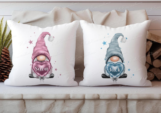 gonk cushion. Can be personalised. ideal wedding or engagement present. Birthday, mothers day or valentines gift