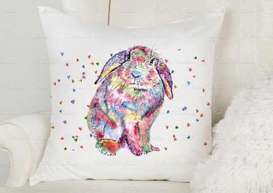 rabbit cushion. personalised bunny pillow. ideal birthday present, christmas or secret santa gift