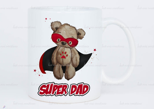 personalised fathers day mug, Super Dad, 11oz mug or mug and coaster set
