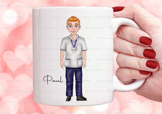 personalised Nurse mug. male nurse cup