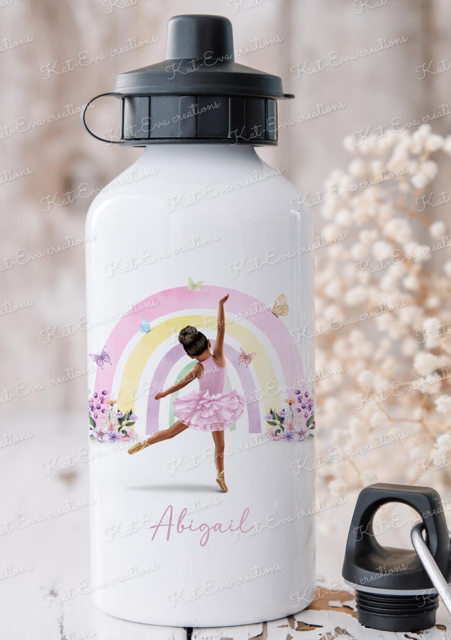 Ballet bottle, Personalised ballerina bottle. Choice of ballerina and name or wording