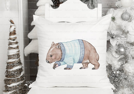 wombat cushion, personalised wombat pillow. Christmas or secret santa gift. ideal birthday present. living room or bedroom home decor