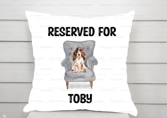 personalised dog cushion, lots of dogs available, spaniel, cockerpoo, labrador, poodle, bulldog, collie, yorkie, terrier and more