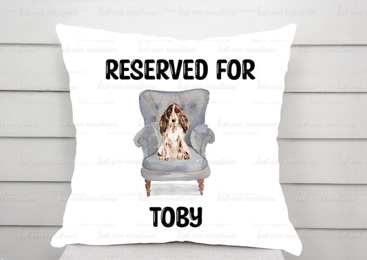 Personalised dog cushion. Lots of breeds available. spaniel, poodle, bulldog, and more