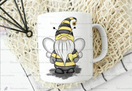 bee gonkette gonk gnome mug. can be personalised. available as man or woman