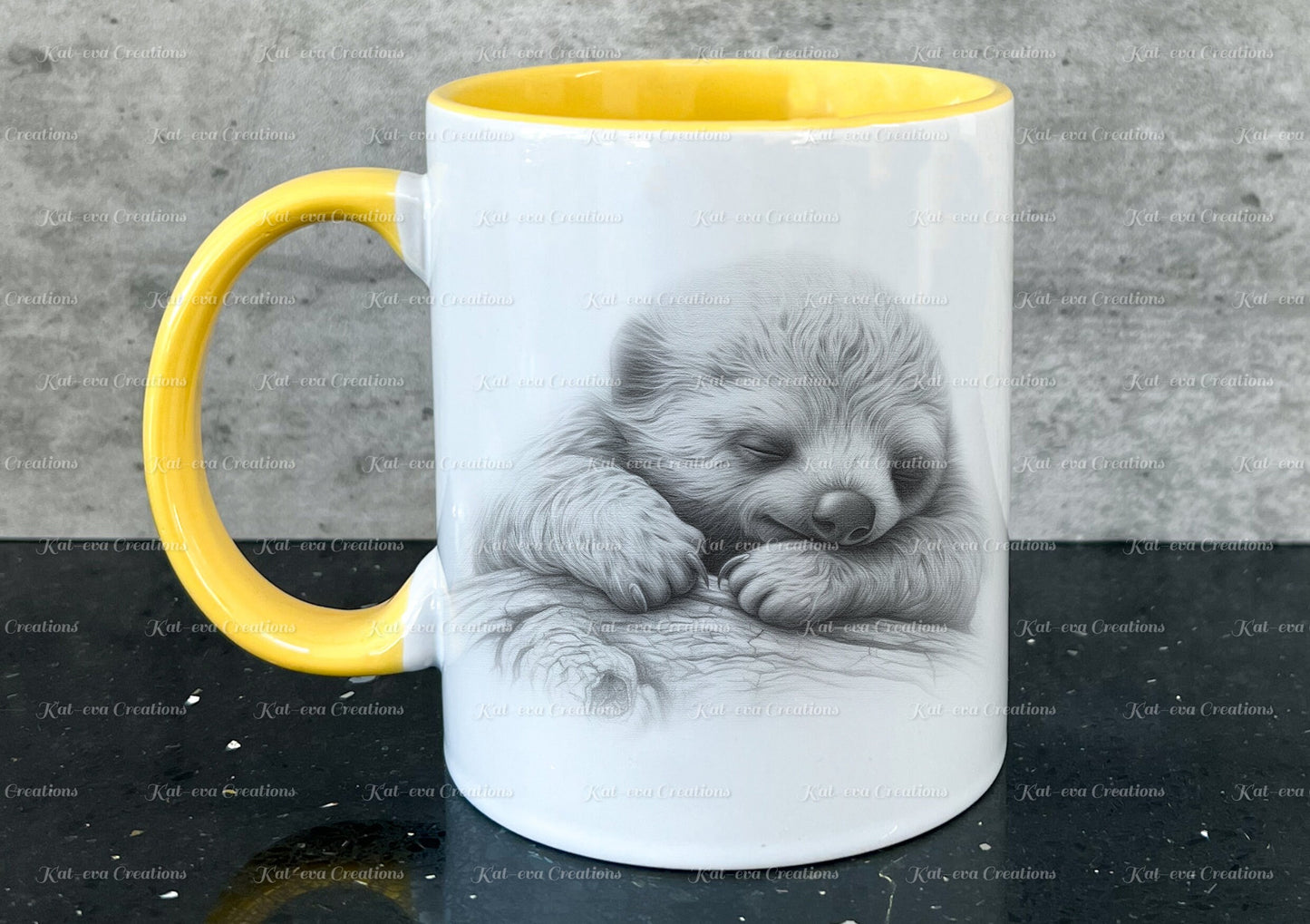 sleeping sloth mug. Personalised baby sloth cup. Ideal gift for Christmas. Birthday, secret santa or stocking filler