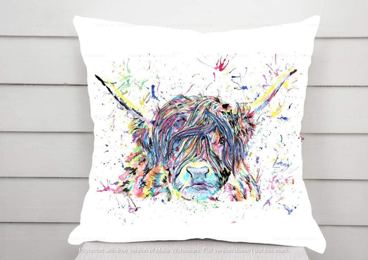 personalised highland cow cushion
