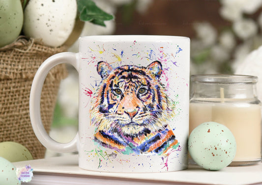 Watercolour tiger mug. can be personalised.