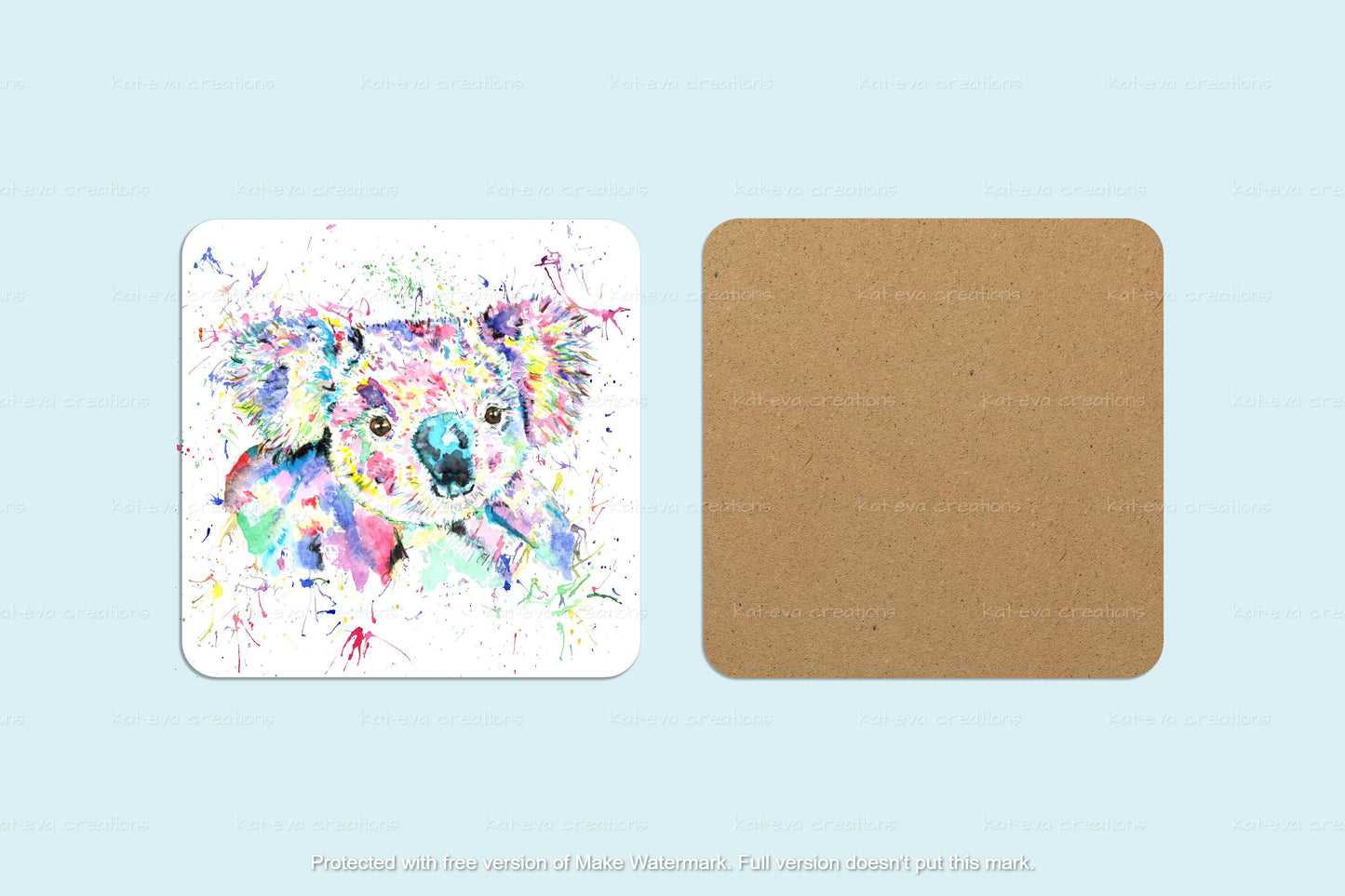 Stunning watercolour koala mug or mug and coaster set. can be personalised