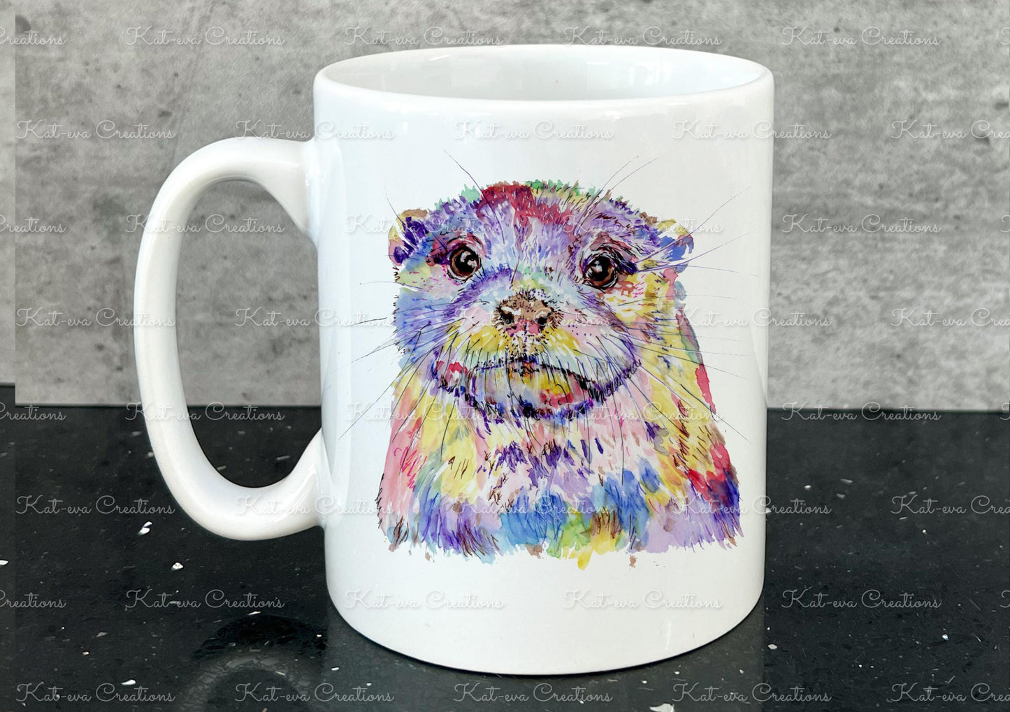 Beautiful otter mug. personalised otter cup. ideal birthday or christmas gift. secret santa present. xmas eve mug or stocking filler