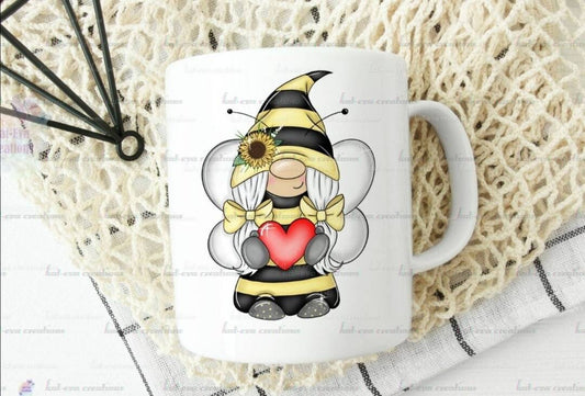 bee gonkette gonk gnome mug. can be personalised. available as man or woman