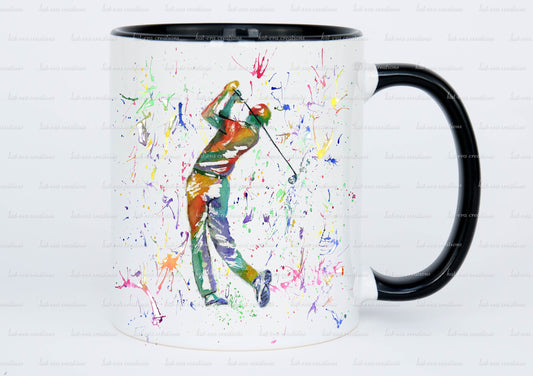 golf mug, personalised mug or mug and coaster set. ideal birthday or father's day gift