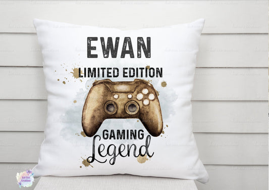 personalised gaming, gamer cushion. ideal for christmas or birthday gift
