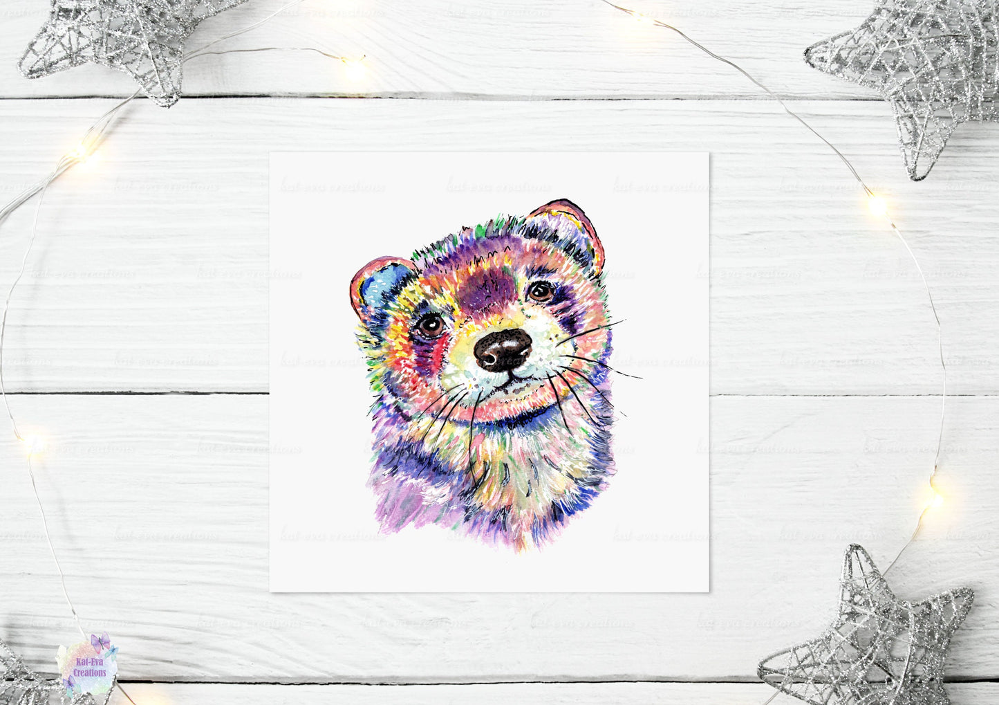 ferret card, personalised ferret card and badge