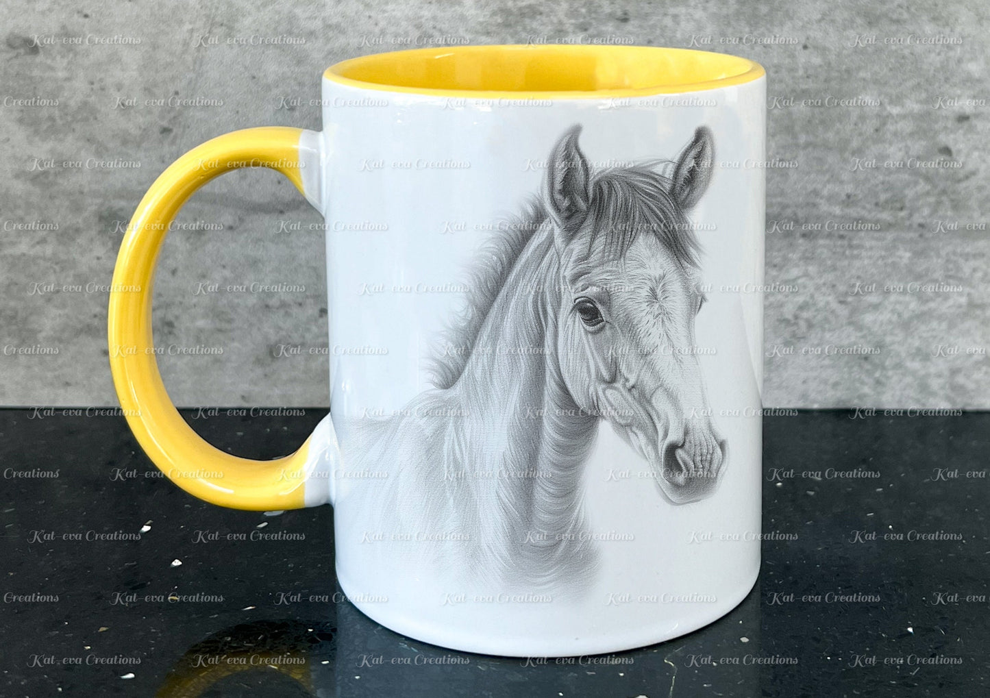foal mug. Personalised sketch horse cup. Ideal gift for Christmas. Birthday, secret santa or stocking filler