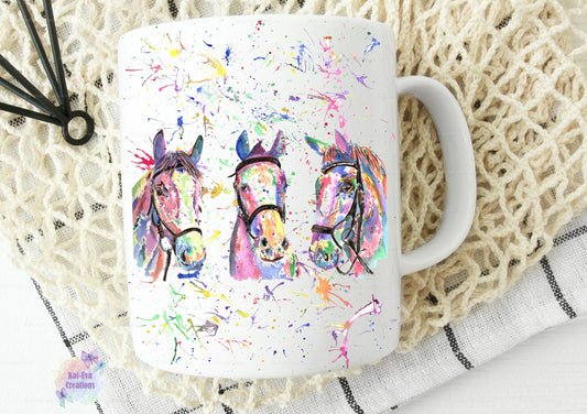 Watercolour horse mug can be personalised