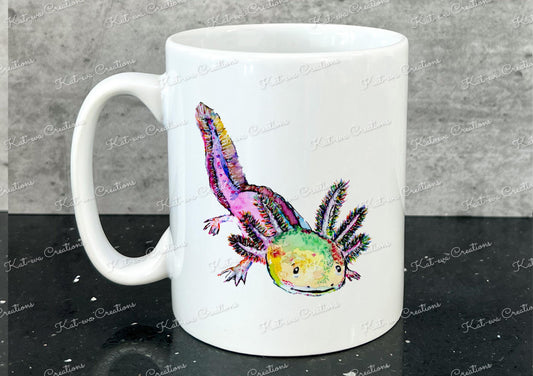 axolotl mug, personalised axolotl cup. Christmas eve mug, christmas or birthday present. Secret santa gift or stocking filler.