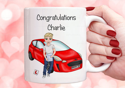 Driving test mug. personalised congratulations on passing you driving test mug. You have passed.
