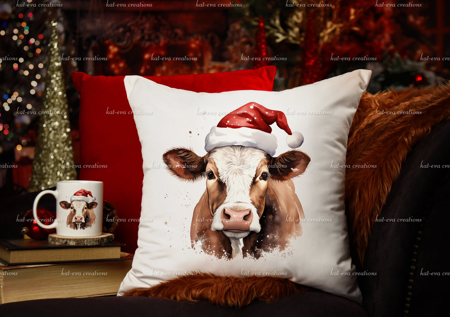 Cow Mug, personalised Christmas cow mug. Ideal Christmas gift. stocking filler or secret Santa present
