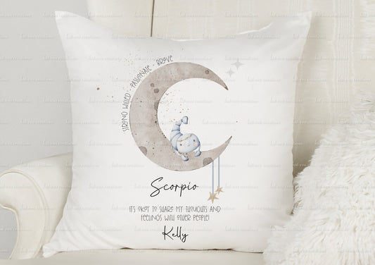Zodiac cushion, personalised zodiac pillow. aquarius, pisces, aries, taurus, gemini, cancer, virgo, libra, scorpio, sagittarius, capricorn