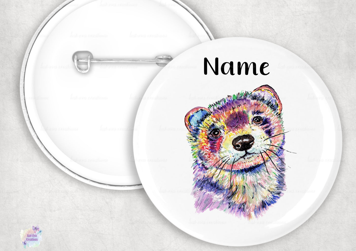 ferret card, personalised ferret card and badge