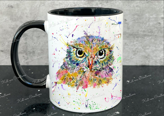 owl mug. personalised owl cup. Ideal for birthday or christmas gift. Secret santa present or stocking filler