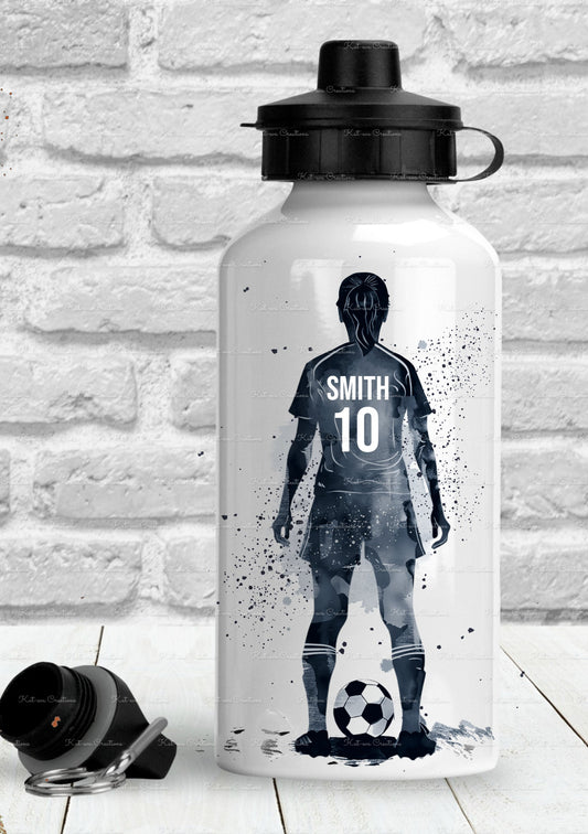 football bottle. Personalised girls female football bottle. ideal christmas or birthday gift or back to school. School bottle water bottle