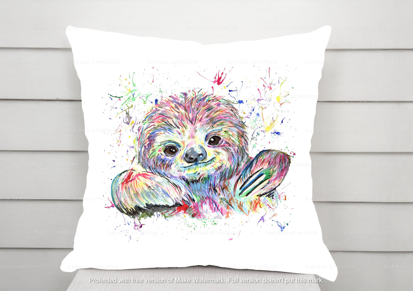 Beautiful sloth cushion. can be personalised.