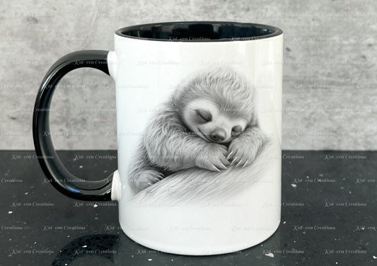 sloth mug. Personalised baby sloth cup. Ideal gift for Christmas. Birthday, secret santa or stocking filler