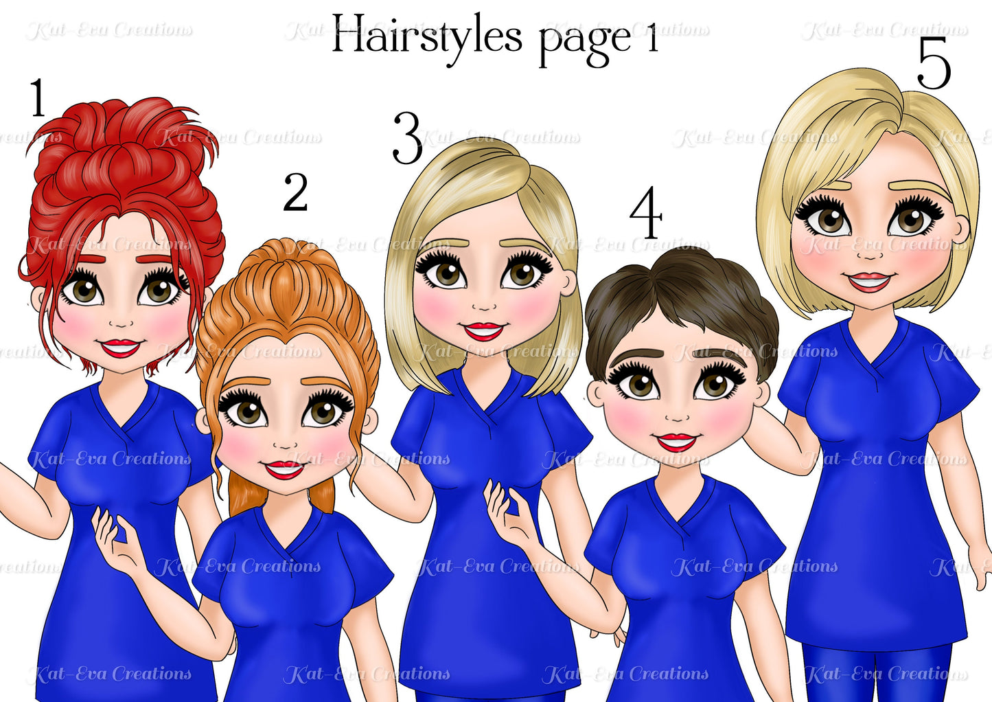personalised Nurse mug. different hairstyles, uniform choices and more