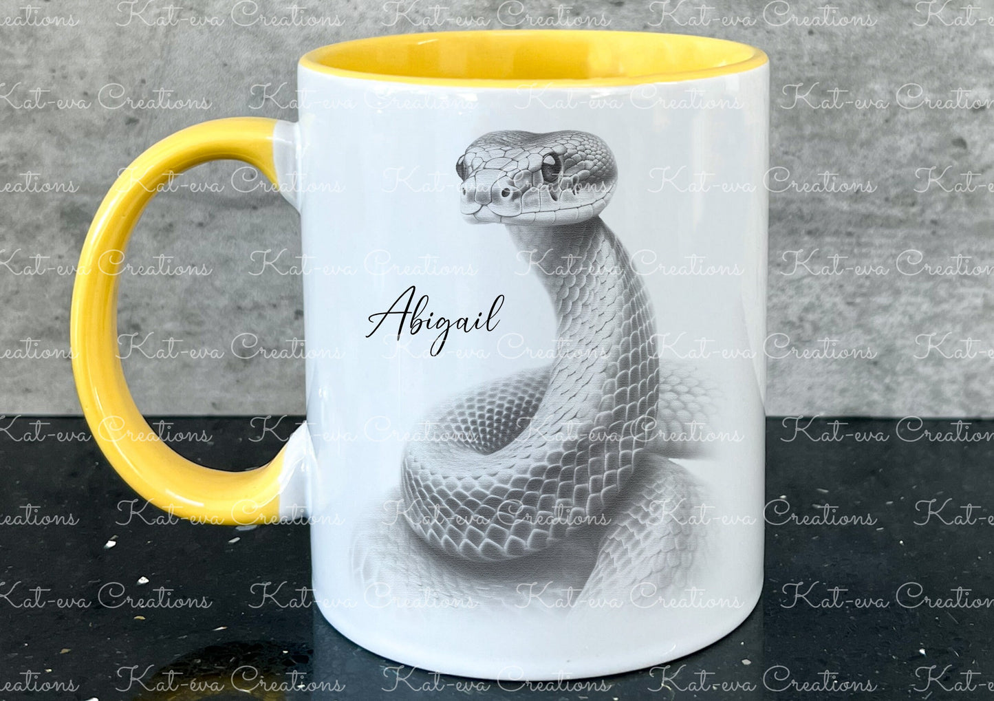 snake mug. Personalised snake cup. Ideal gift for Christmas. Birthday, secret santa or stocking filler