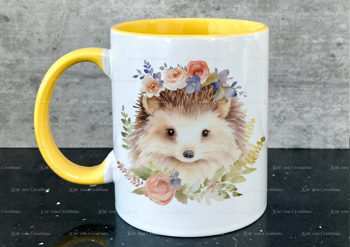 Hedgehog mug. personalised Floral hedgehog Cup. Ideal for birthday, secret santa, stocking filler or Christmas present